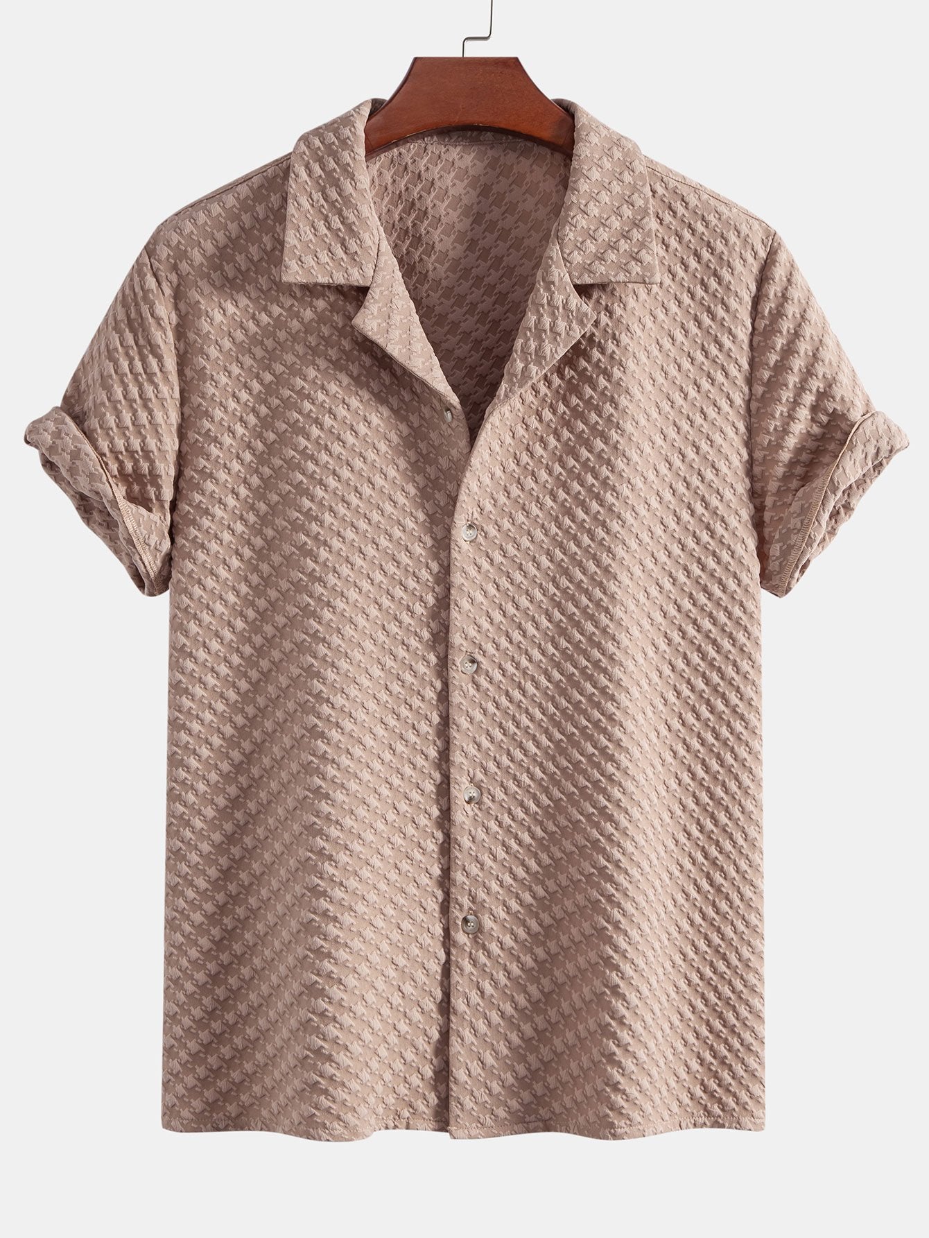 Aethelred® | Houndstooth Jacquard Cuban Shirt & Straight Leg Linen Pants