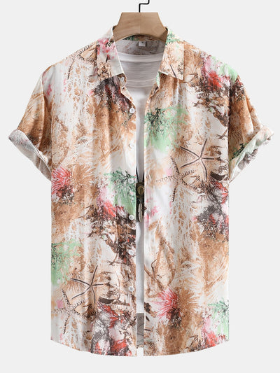 Ascanius® | Viscose Botanical Abstract Print Button Up Shirt