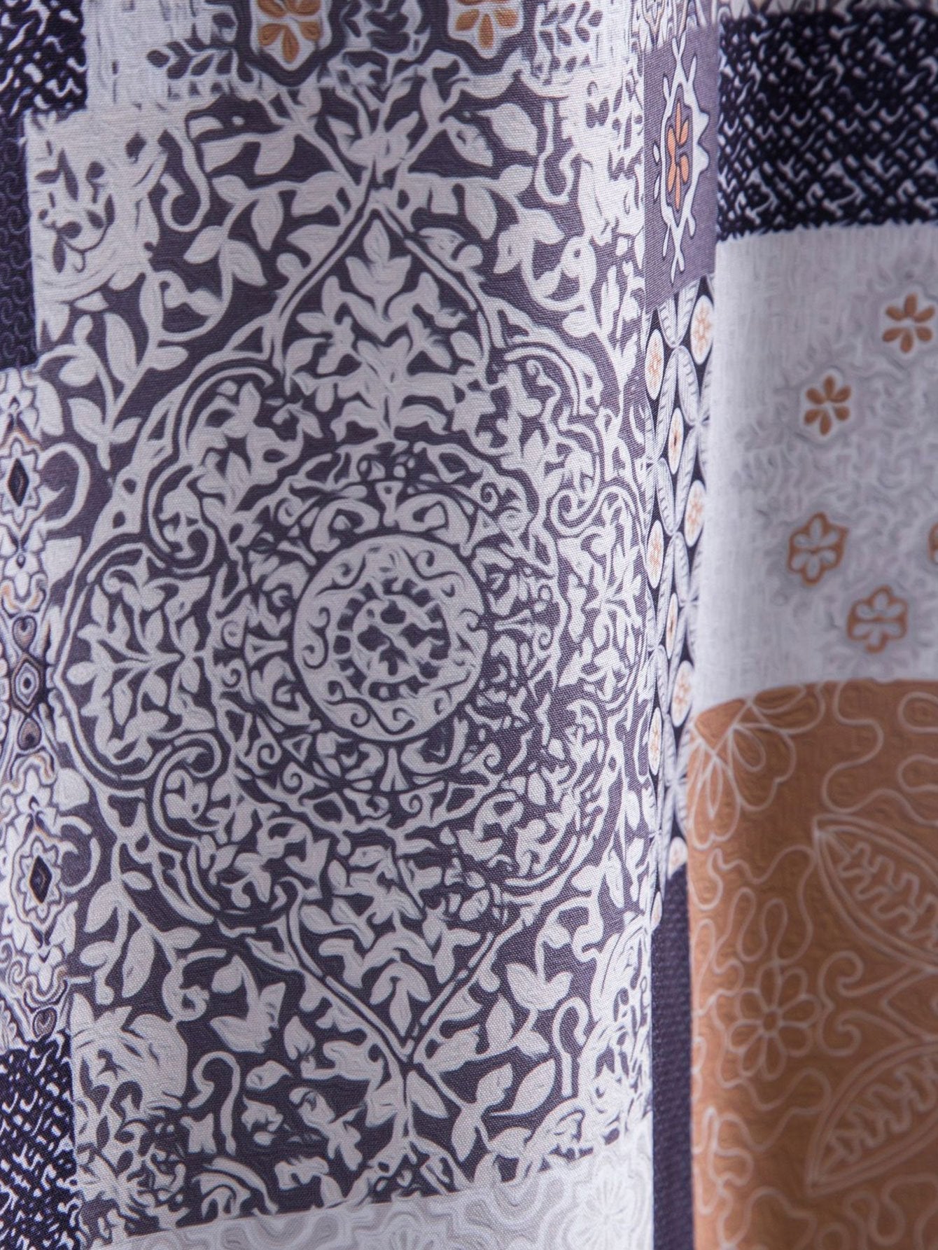 Isaiah® | Tile Patchwork Print Button Up Shirt