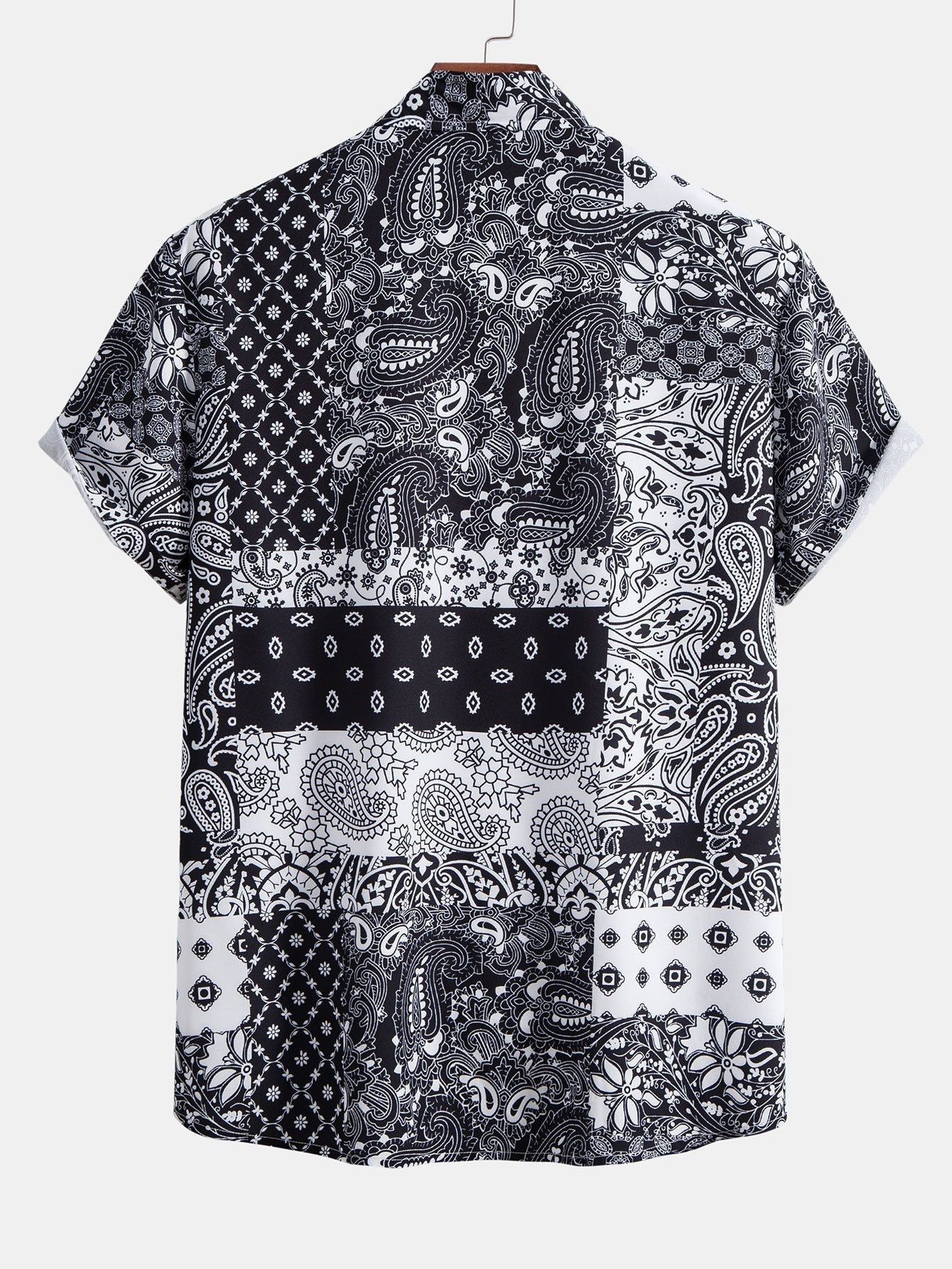 Alvan® | Paisley Floral Patchwork Print Button Up Shirt