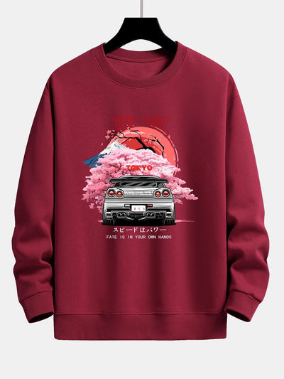 Kody® | Tokyo Sakura Car Print Relax Fit Sweatshirt