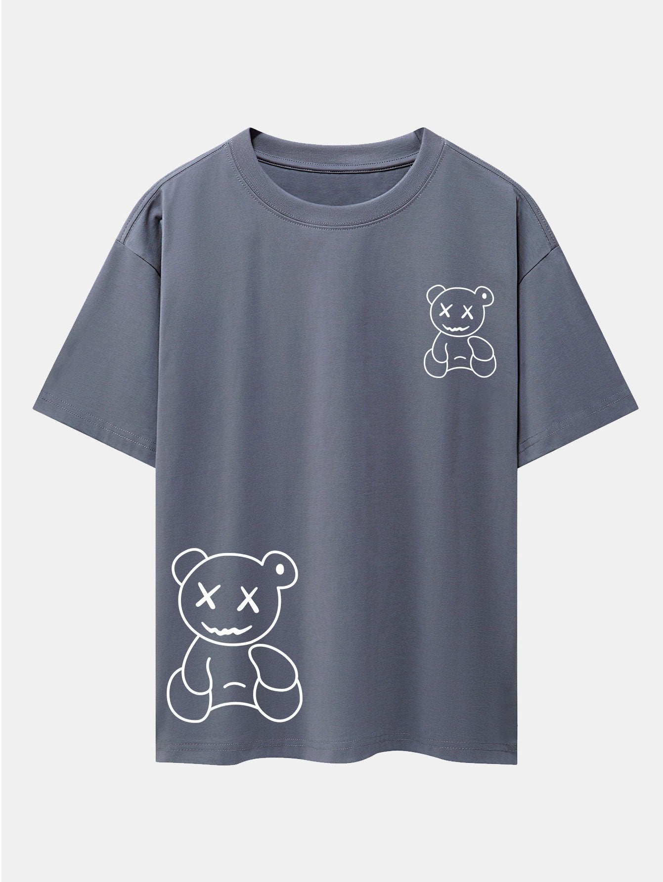 Adolfo® | Bear line Print Drop Shoulder Oversize T-Shirt