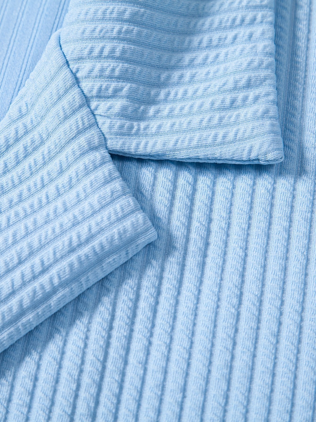 Curtis® | Defined Style: Ribbed Muscle Fit Shirt With Deep Cuban Collar