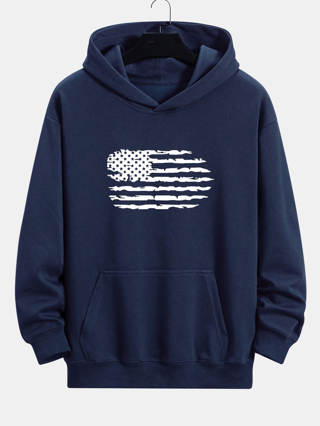 Alonso | American Flag Print Relax Fit Hoodie