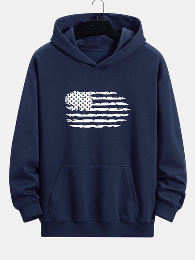 Alonso | American Flag Print Relax Fit Hoodie