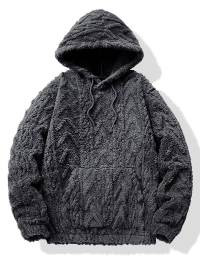 Easton | Geometric Jacquard Teddy Hoodie