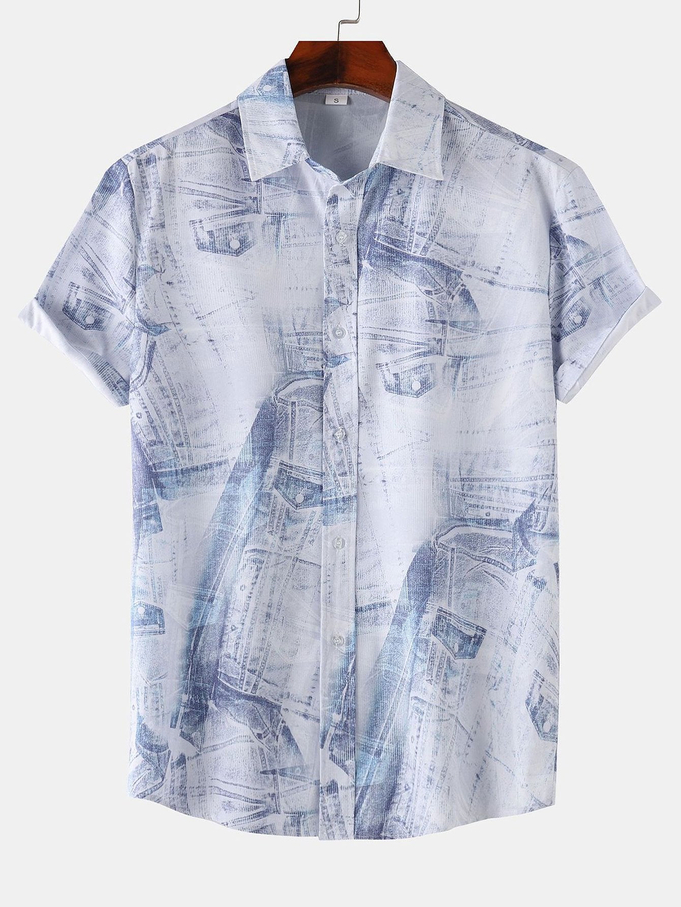 Alpheaus® | Denim Print Button Up Shirt