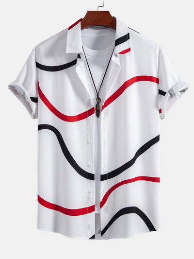 Amari® | Line Print Button Up Shirt