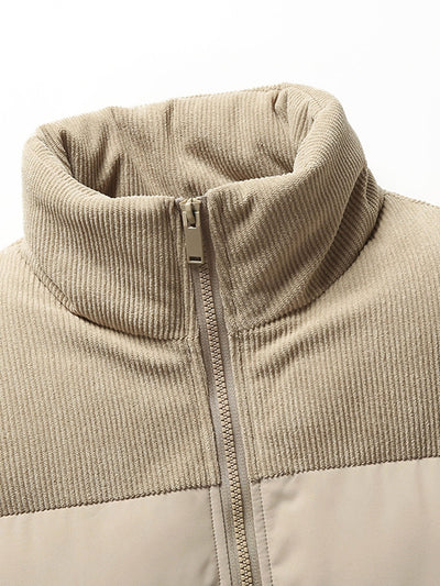 Ezra | Corduroy Patchwork Puffer Jacket
