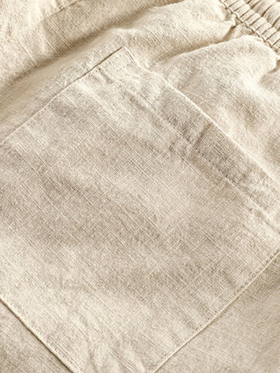 Audric® | Linen Cotton Blend Cropped Pants