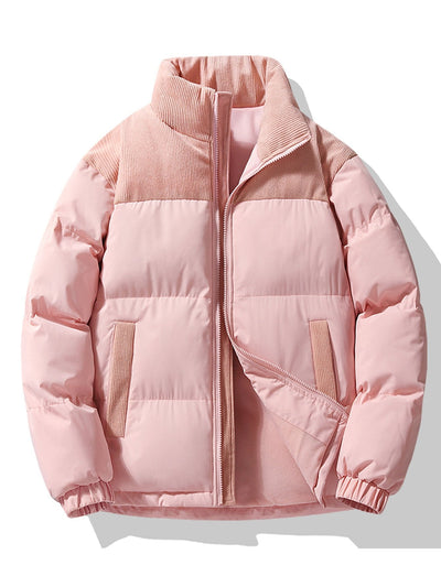 Ezra | Corduroy Patchwork Puffer Jacket