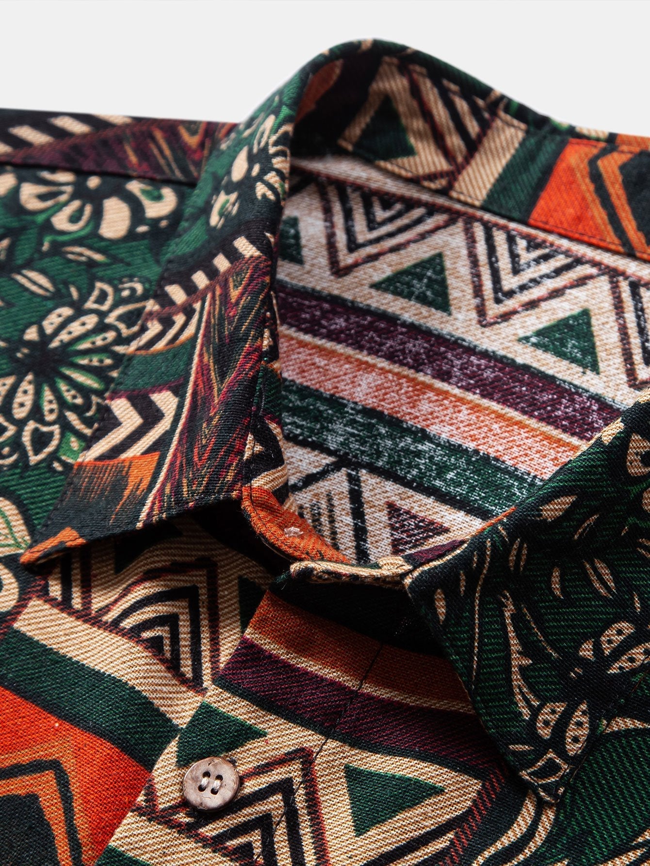 Alfy® | Floral Geometric Patchwork Print Cotton Shirt