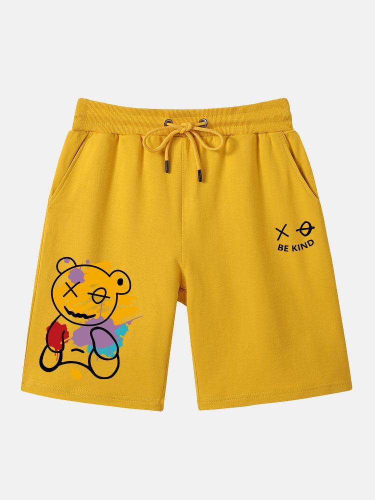 Guarionex® | Graffiti Bear Print Man Mid Length Shorts