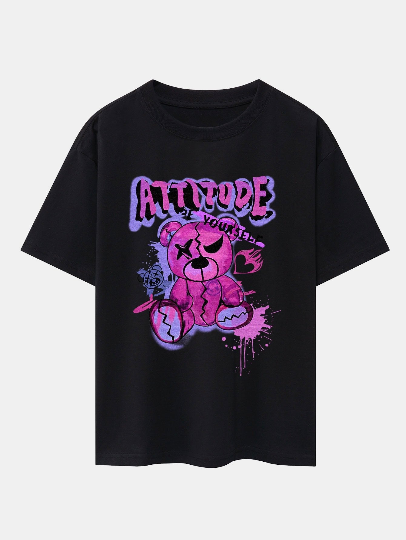 Jesus® | Tattered Bear Print Drop Shoulder Oversize T-Shirt