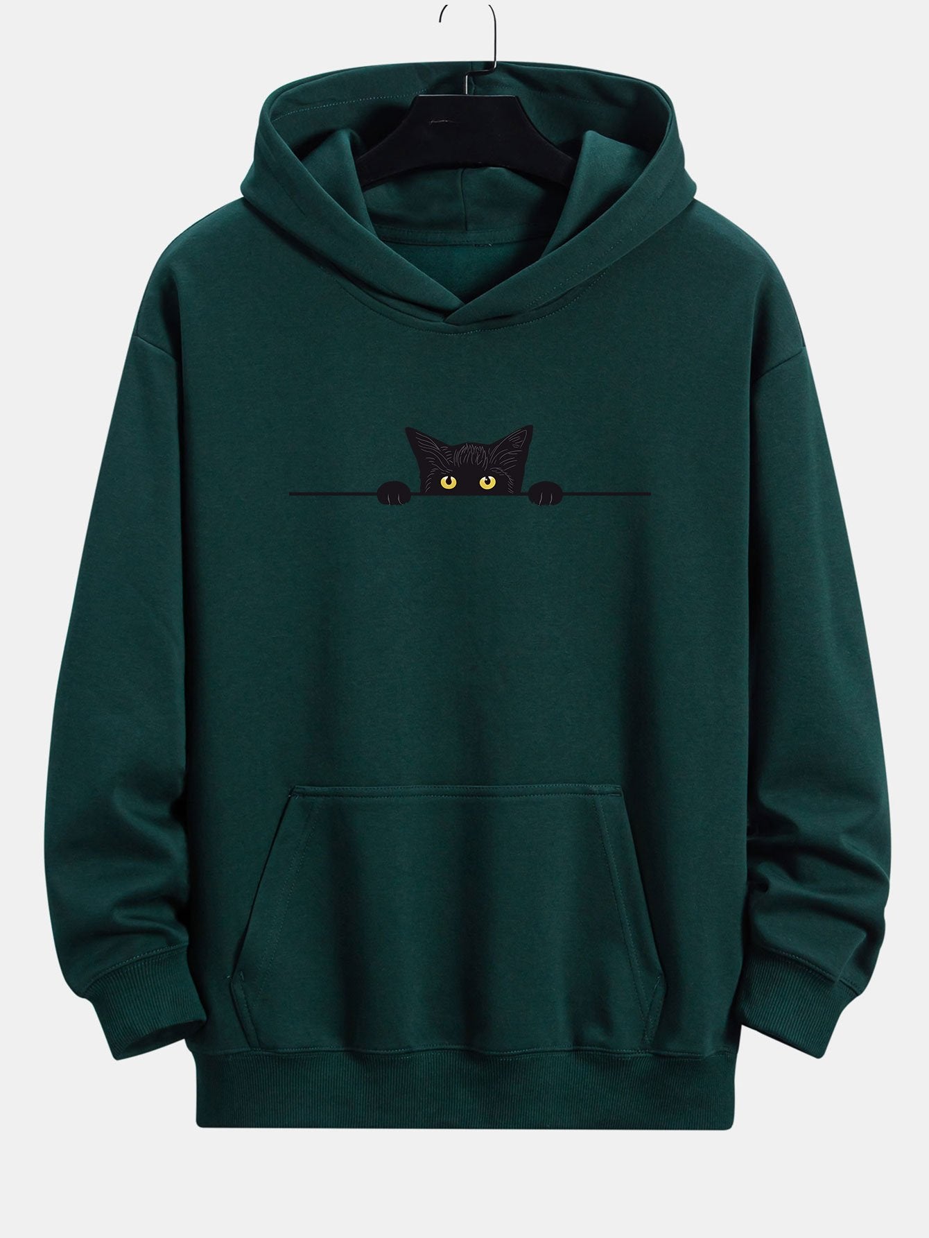 Balthazar | Black Cat Print Relax Fit Hoodie