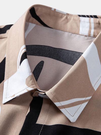 Armando® | Abstract Print Button Up Shirt & Swim Shorts