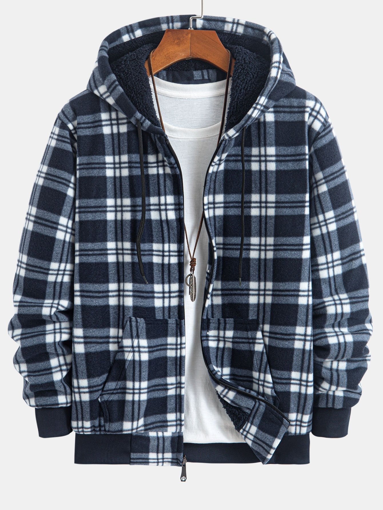 Paolo | Teddy Fleece Lined Flannel Plaid Hoodie