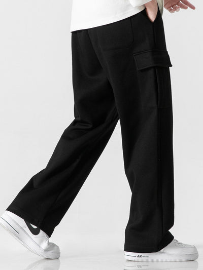 Erasto® | Relax Fit Straight Leg Jersey Cargo Pants