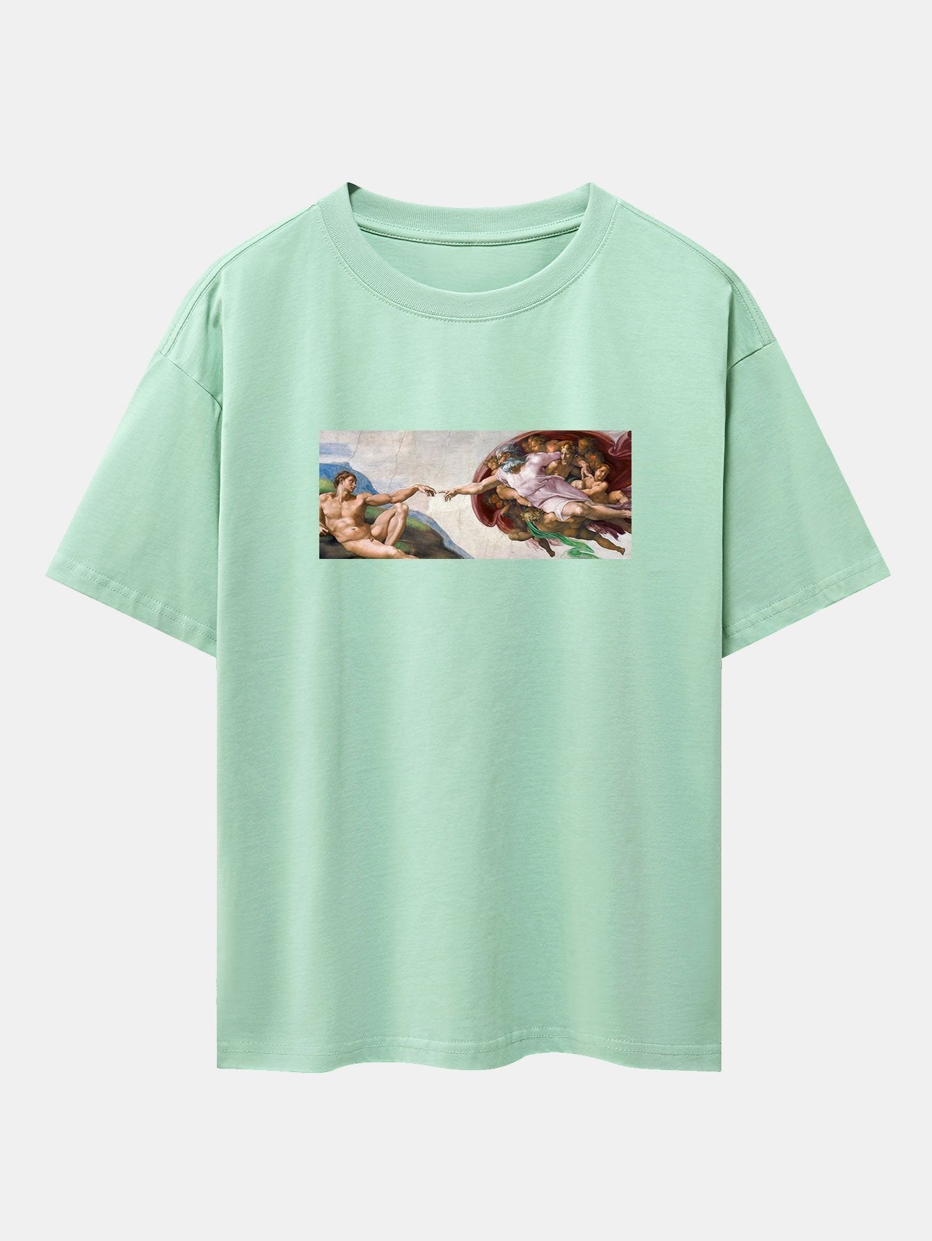 Jimmy® | The Creation Of Adam Print Drop Shoulder Oversize T-Shirt