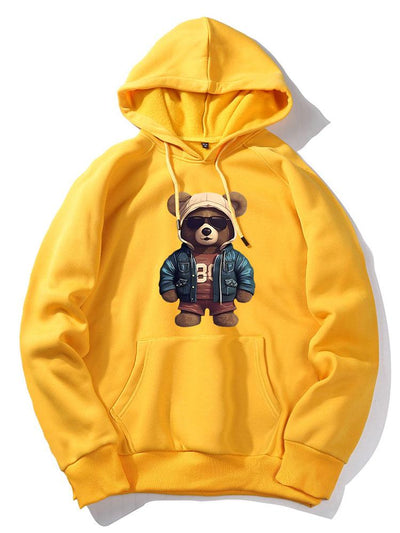 Benedict | Bear In Leather Jacket Print Hoodie