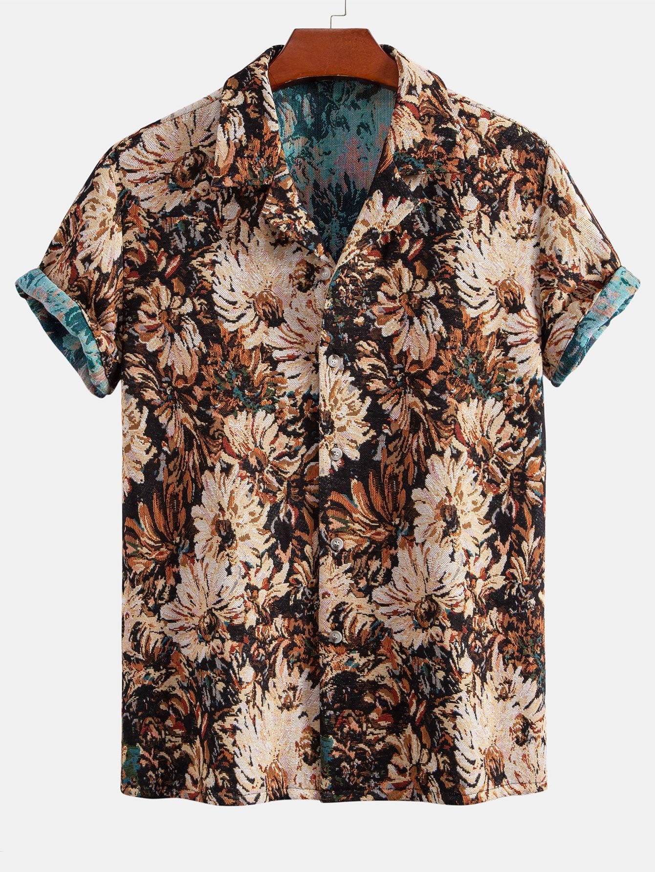 Adeimantos® | Painted Floral Jacquard Cuban Shirt & Shorts