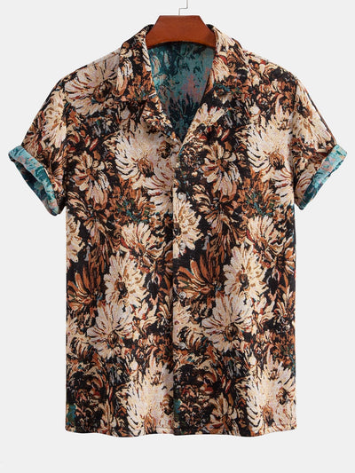 Adeimantos® | Painted Floral Jacquard Cuban Shirt & Shorts