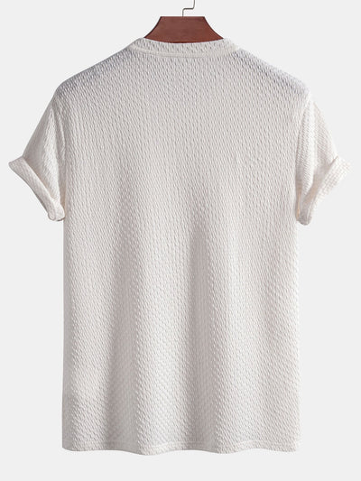 Julián® | Checkerboard Textured Knitted T-shirt