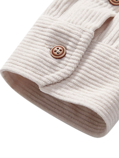 Amyas® | Long Sleeve Polo Neck Corduroy Shirt