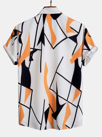 Julio® | Color Block Abstract Print Button Up Shirt