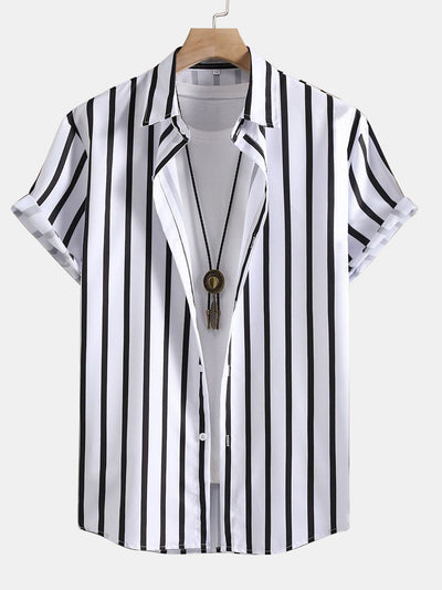 Ignacio® | Stripe Print Button Up Shirt