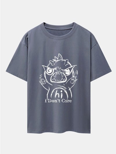 Ignacio® | Cartoon Dinosaur Print Drop Shoulder Oversize T-Shirt