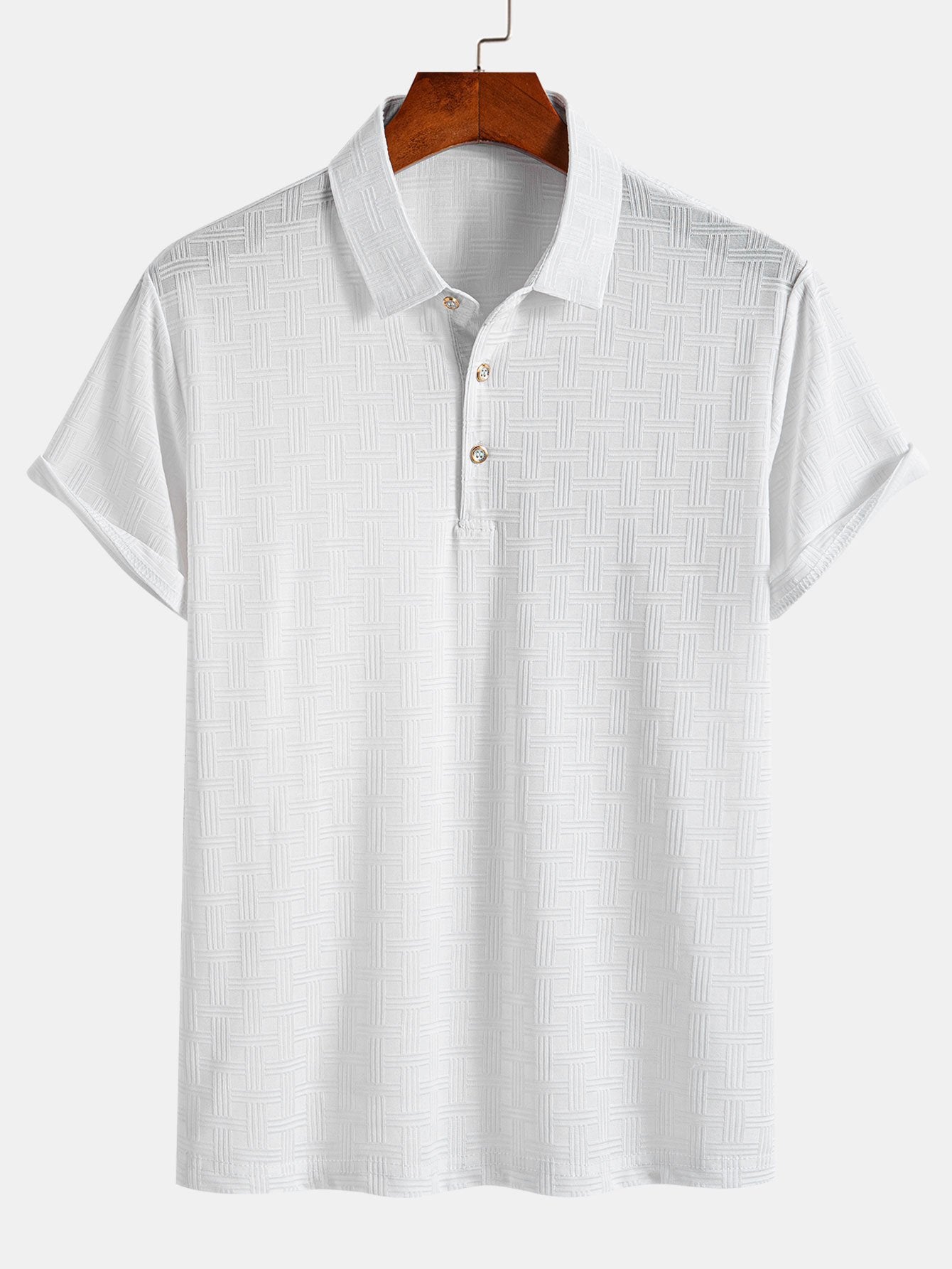 Asher | Short Sleeve Knitted Textured Polo