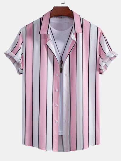 Anatoliy® | Stripe Print Button Up Shirt