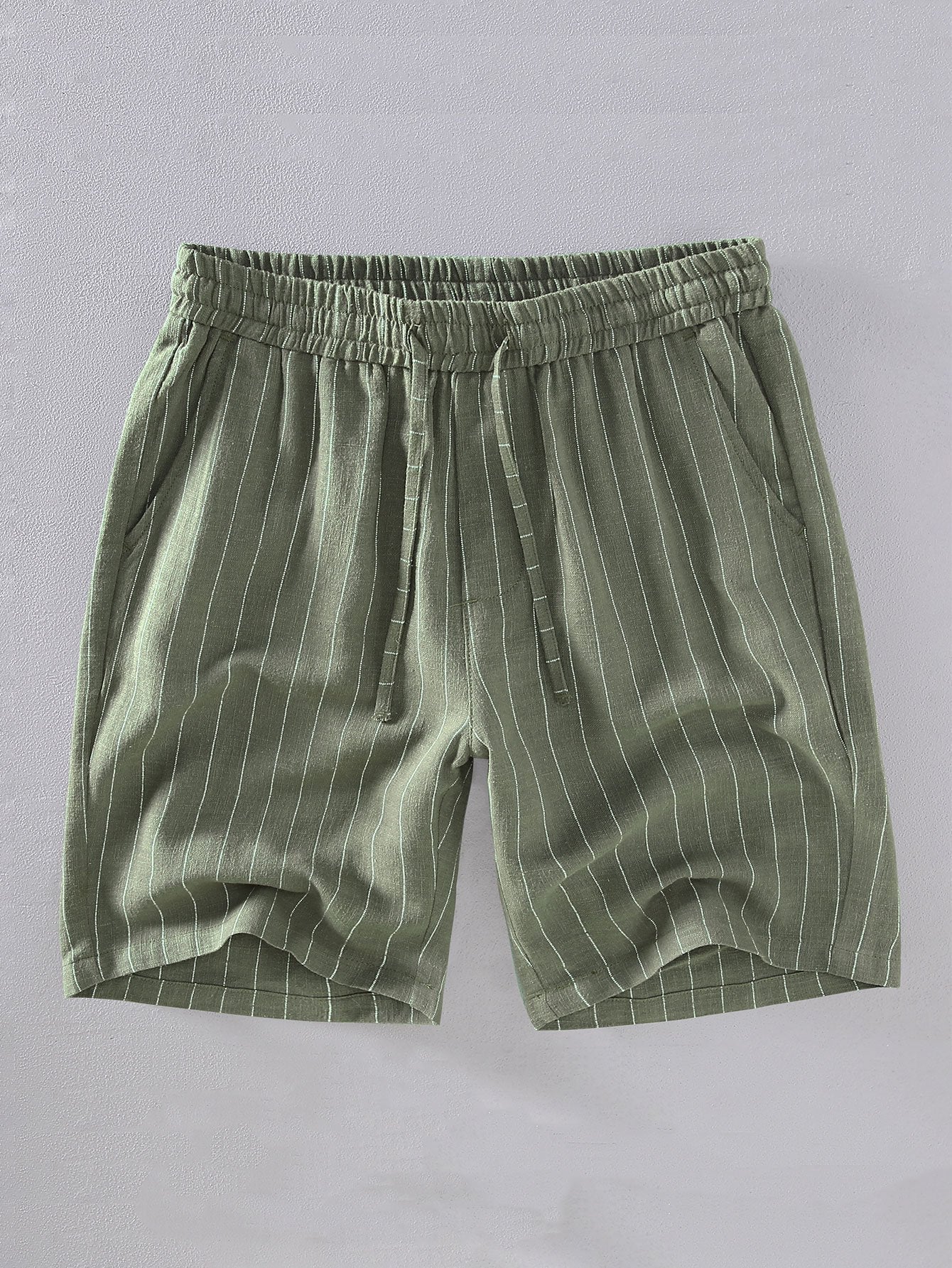Jacobo® | Linen Cotton Blend Striped Shorts
