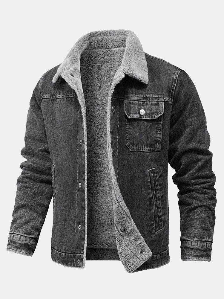 Emmett | Teddy Lined Washed Denim Jacket