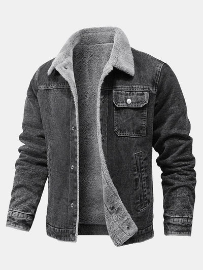 Emmett | Teddy Lined Washed Denim Jacket