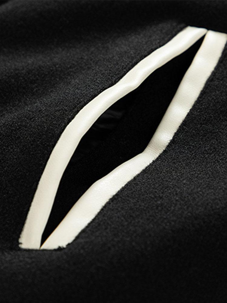 Grayson | Contrast Wool Look PU Baseball Jacket