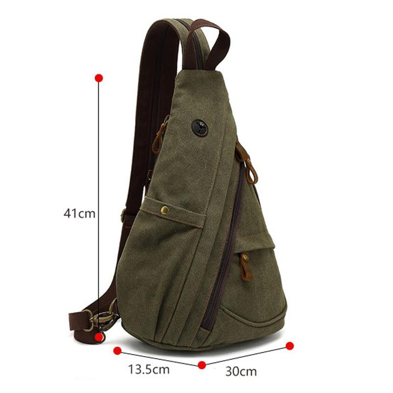 Men's Vine Canvas Solid Color Chest Bag