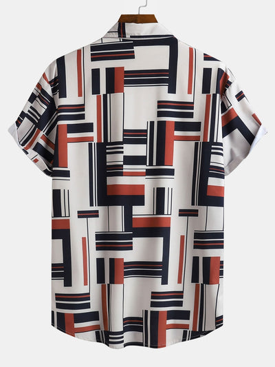 Atilio® | Geometry Print Button Up Shirt