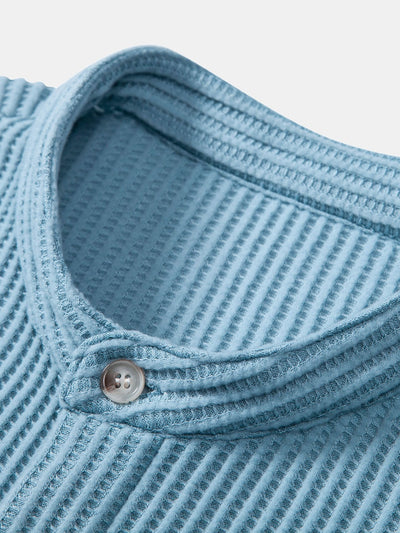 Teodoro® | Waffle Stand Collar Shirt
