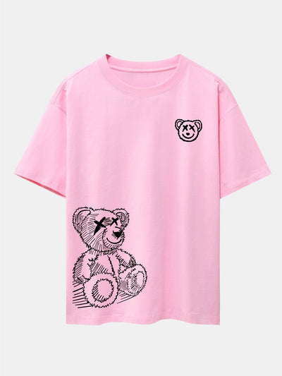 Héctor® | Cartoon Bear Print Drop Shoulder Oversize T-Shirt