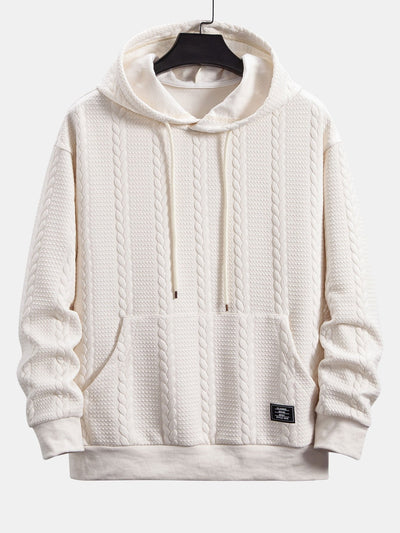 Bruce | Relax Fit Wheat Jacquard Hoodie