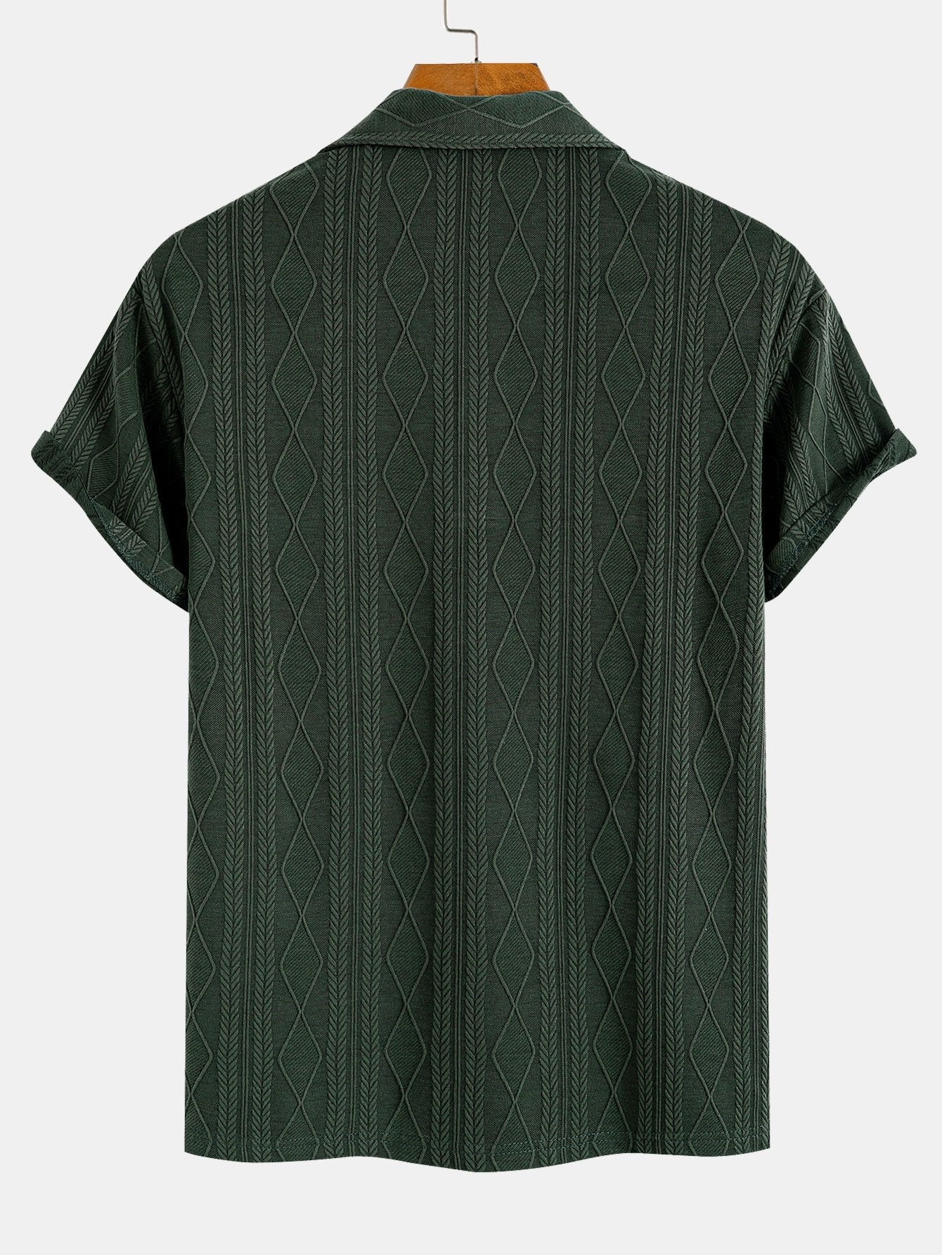 Augusto® | Knitted Geometric Rhombus Jacquard Polo