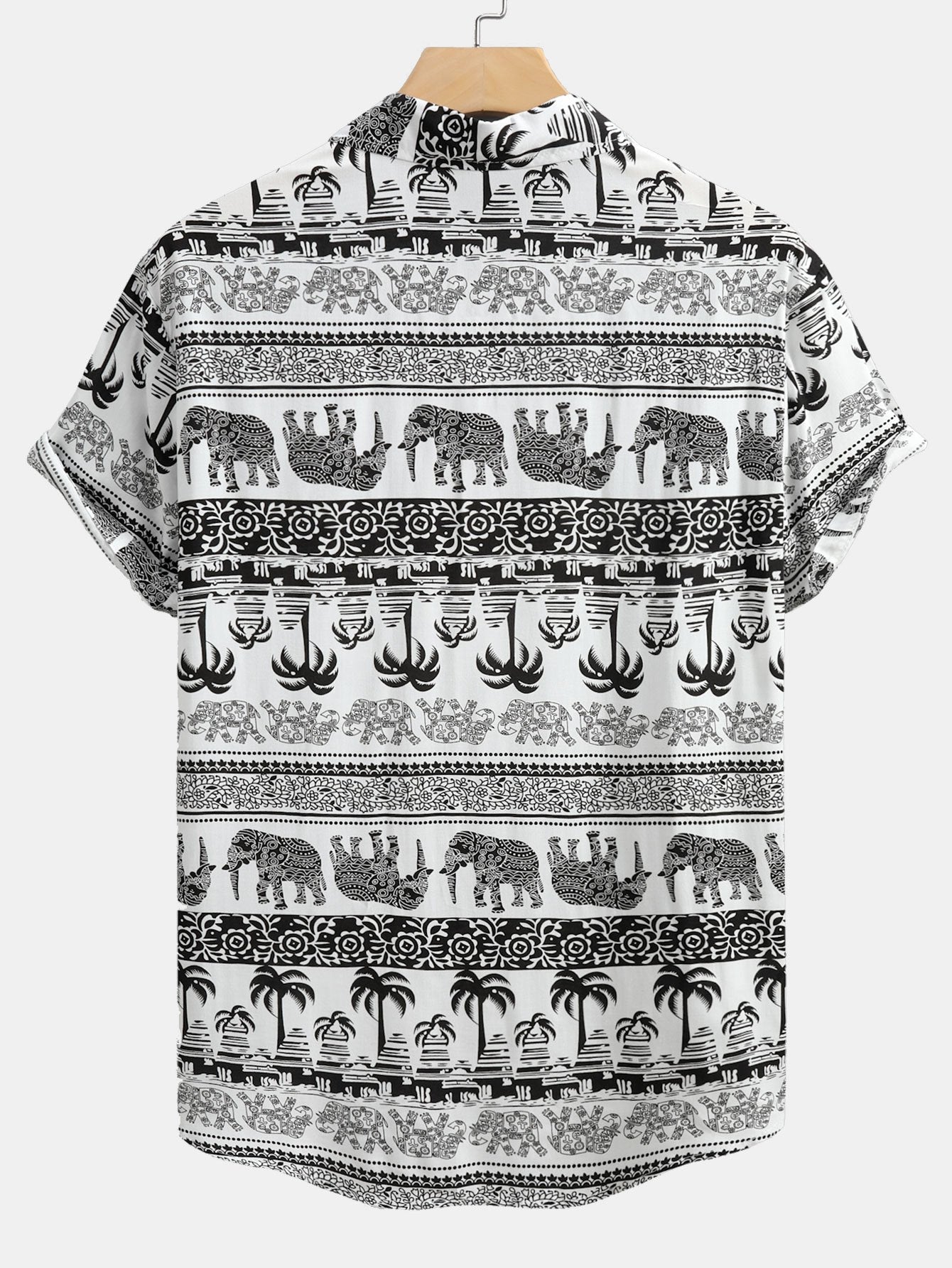 Arlin® | Elephant Print Button Up Shirt