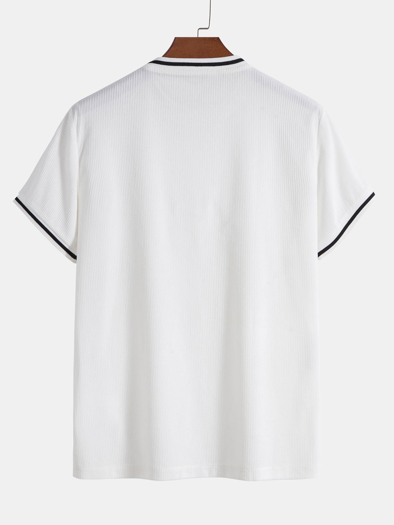 Pompeyo® | Short Sleeve Stretch Corduroy Ringer T-Shirt & Corduroy Shorts