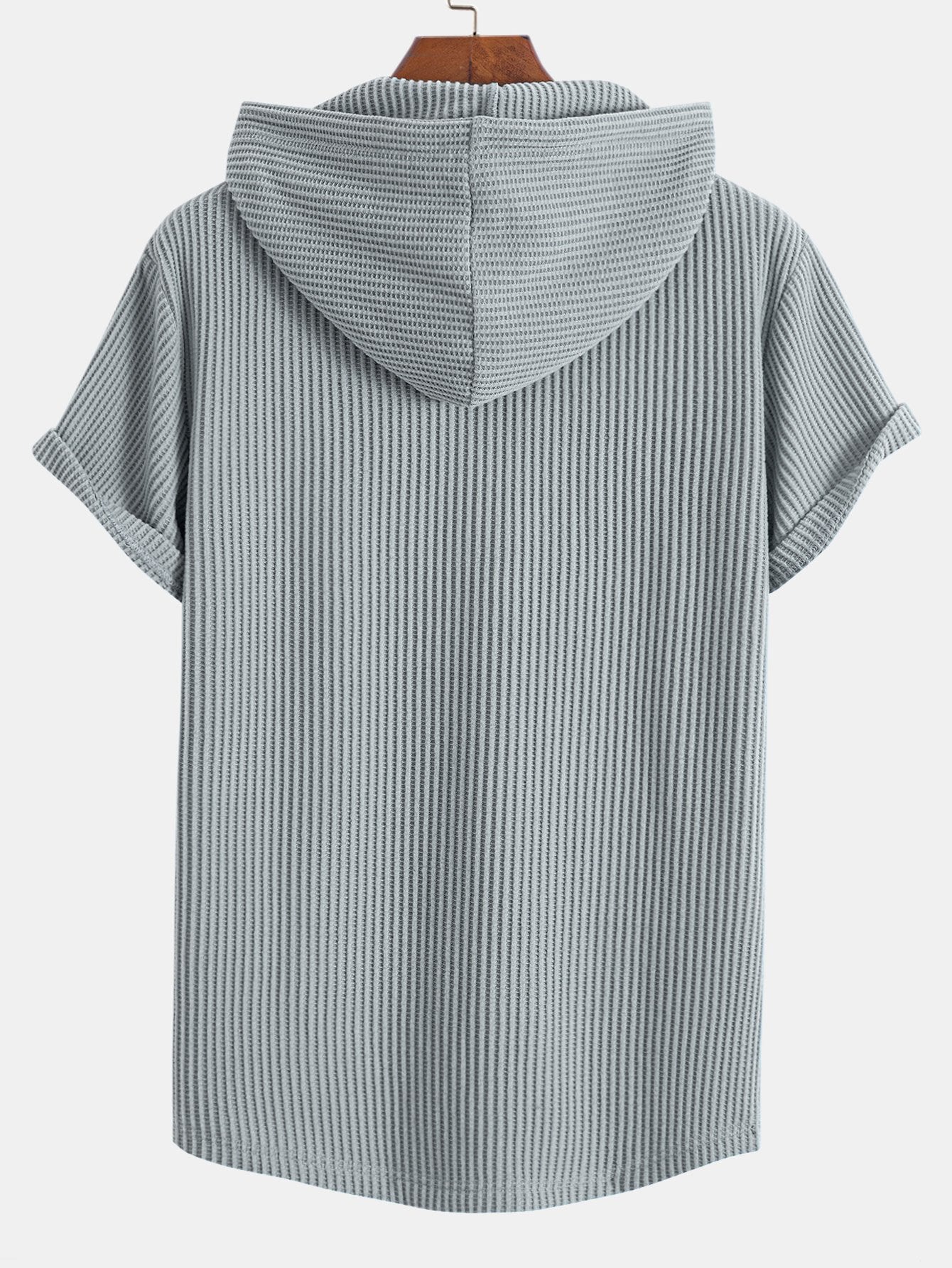 Serafín® | Knitted Waffle Arc Hem Hooded T-Shirt