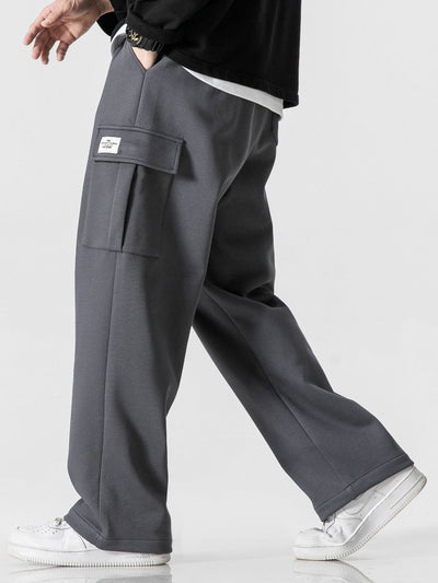 Erasto® | Relax Fit Straight Leg Jersey Cargo Pants