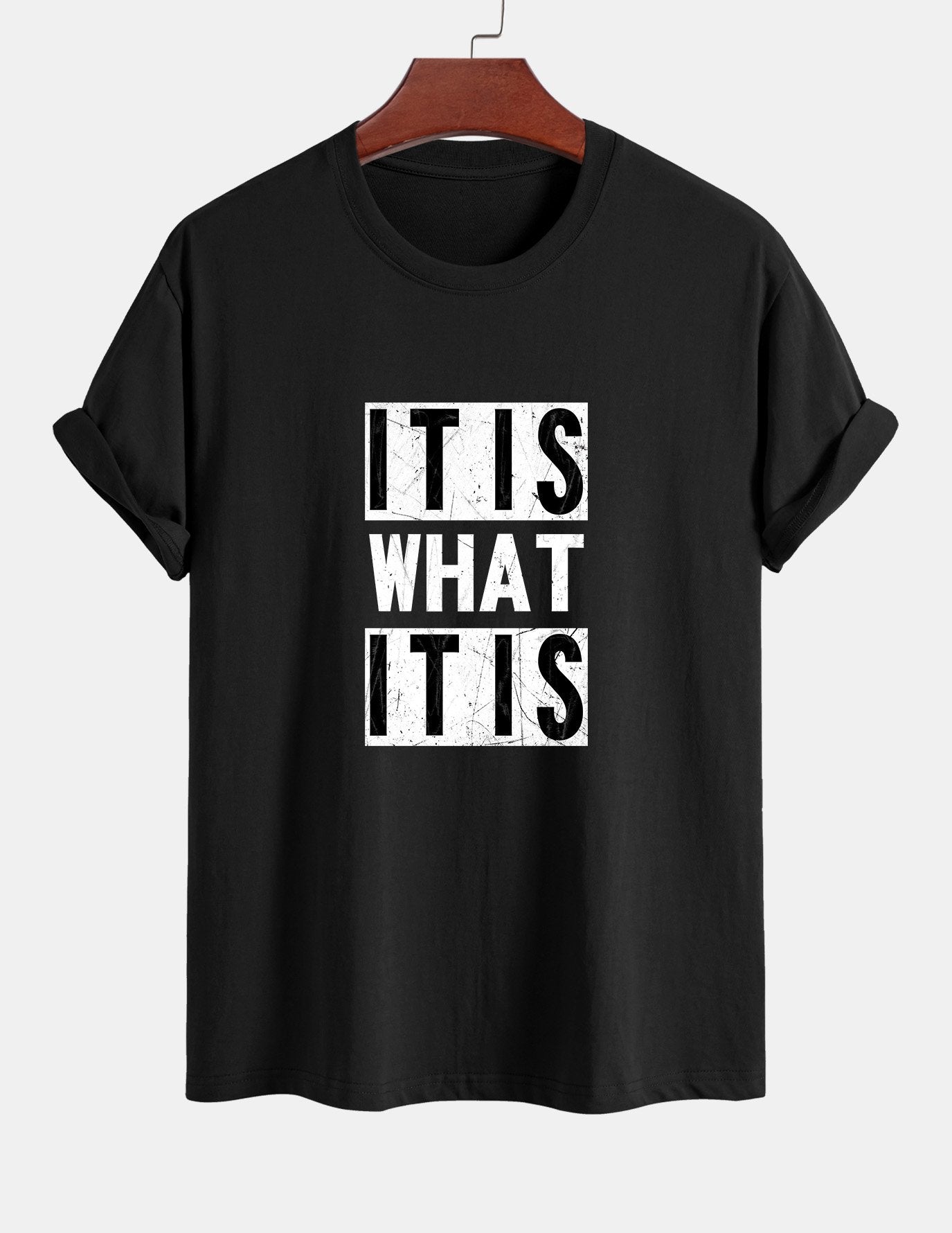 Tranquilino® | It Is What It Is Print Cotton T-Shirt