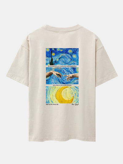 Isaac® | The Starry Night Back Print Drop Shoulder Oversize T-Shirt