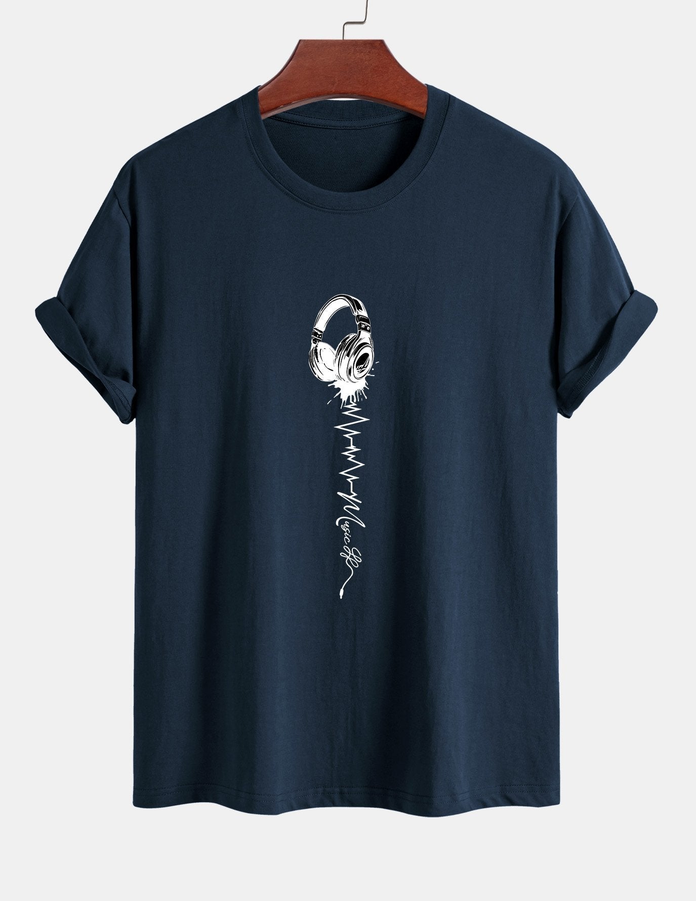 Tulio® | Earphone Print Cotton T-Shirt